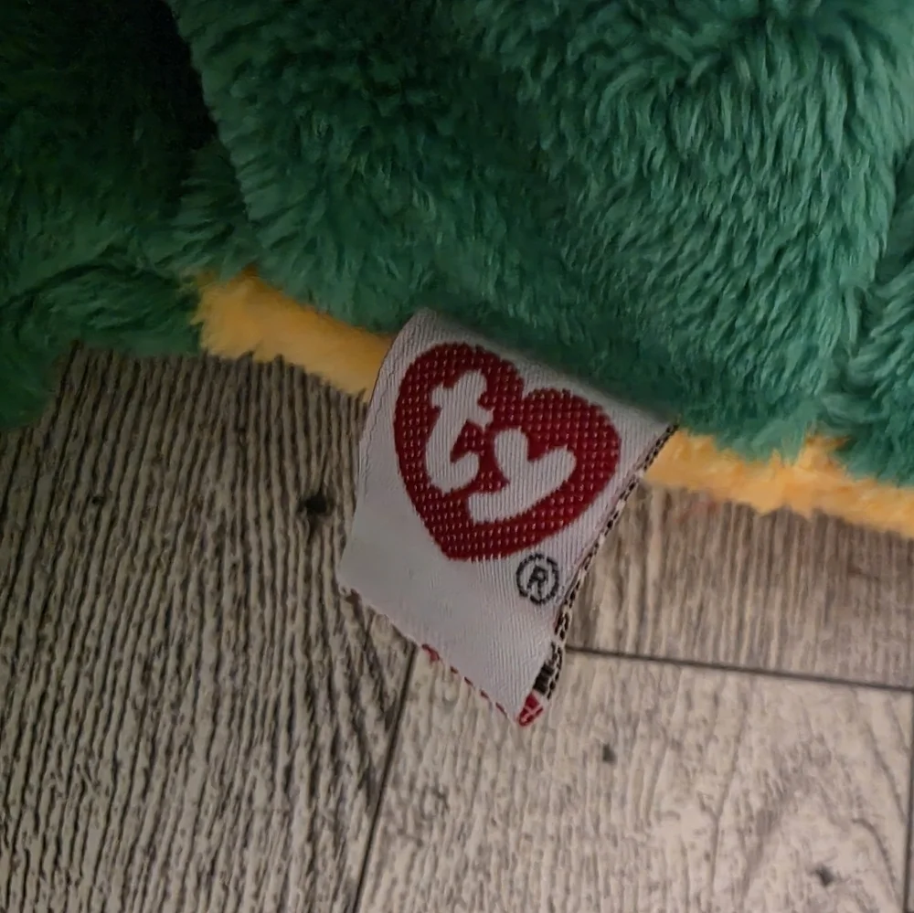 Ty Bayou Green Plush Frog Toy